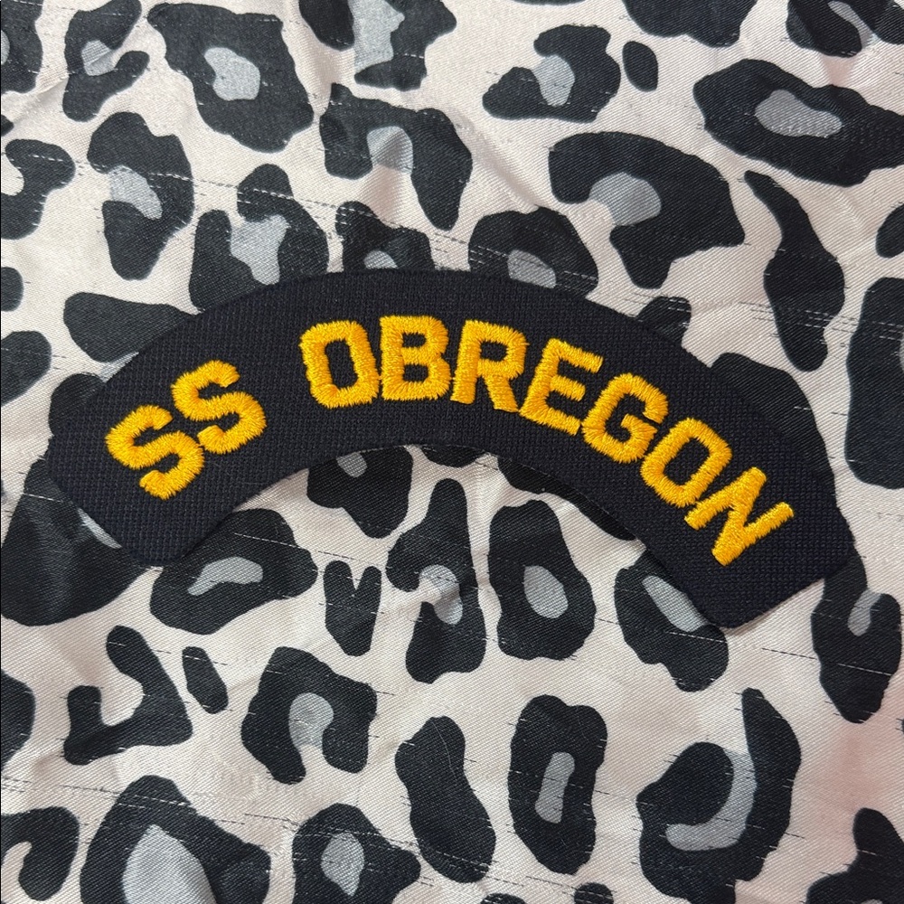 SS Obregon embroidered naval Patch with Yellow Embroidery